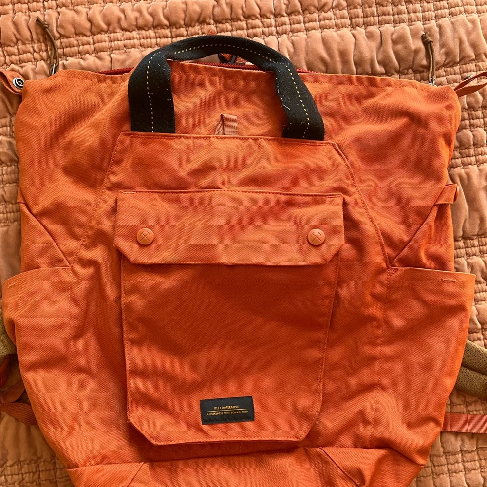 Orange Norseland REI Convertible Tote Backpack